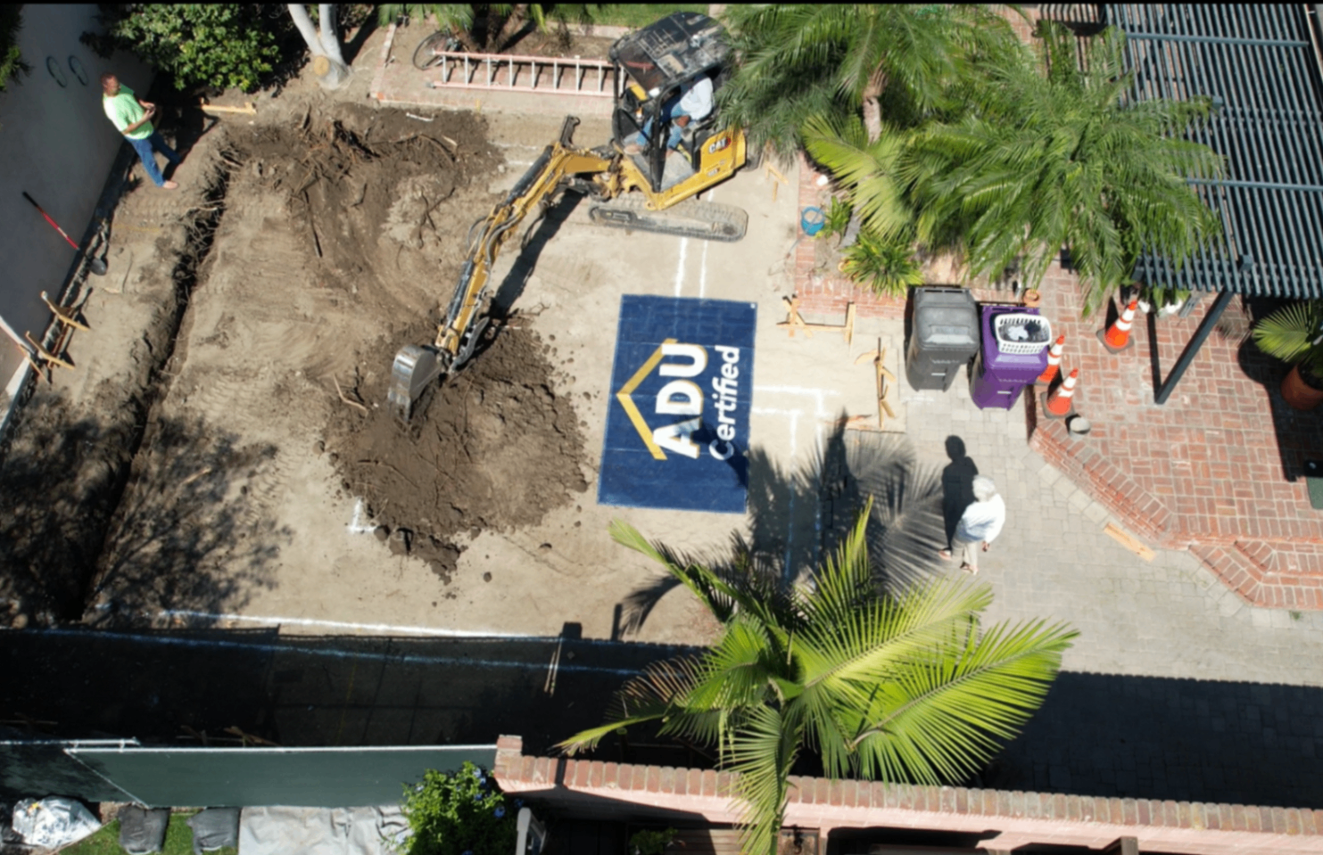 Excavation and footings for a detached ADU foundation
